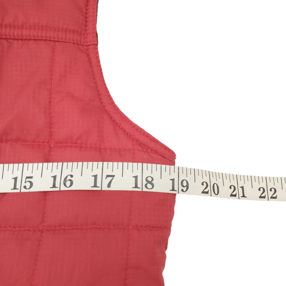 Ruff Hewn Reversible Quilted Zip Vest Red Brown Ripstop Drawstring Womens Medium - Picture 9 of 16